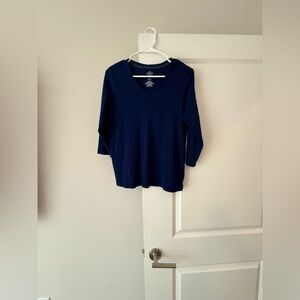 St. John's Bay Navy V-Neck Essential Tee